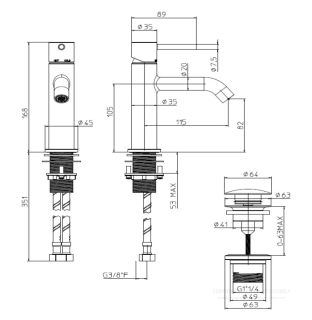 Смеситель для раковины Bossini Teo-M Z00701.073 чёрный матовый